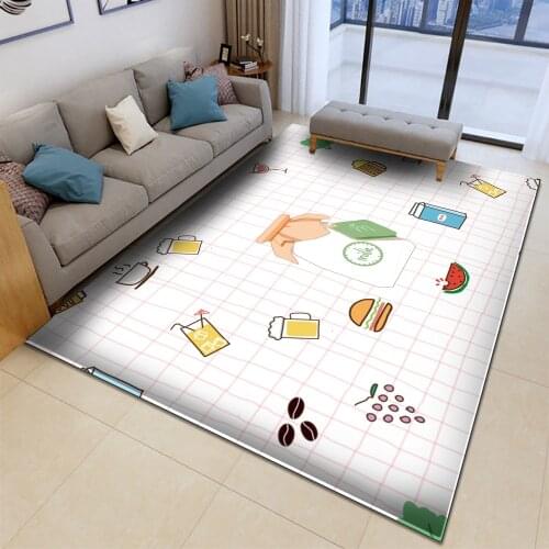 Fresh and Simple Style Pattern Flannel Carpet Alfombra Tapis Salon 2021 Non-Slip Carpet Bedroom Living Room Decor Carpet