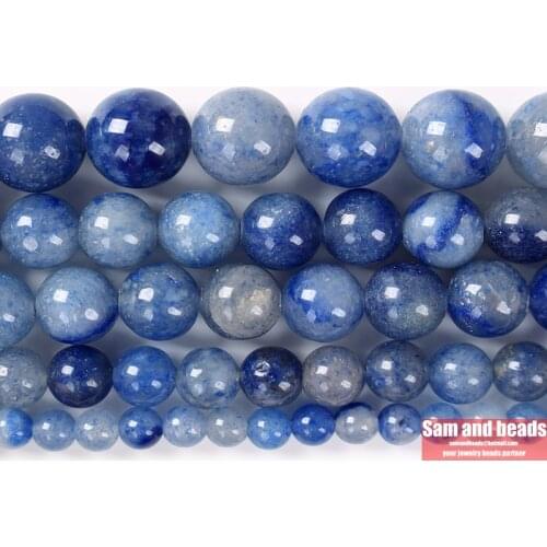 Free Shipping Natural Stone Blue Aventurine Round loose Beads 4 6 8 10 12mm Pick Size For Jewelry Making BAVB01