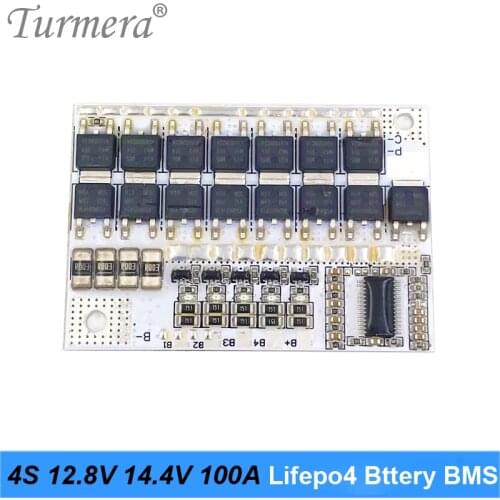 Lifepo4 4S 100A 12.8V 14.4V 32650 32700 Battery Balance BMS for Electric Boat Uninterrupted Power Supply 12V Car Battery Turmera