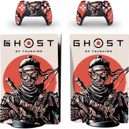 GHOST PS5 Standard Disc Edition Skin Sticker Decal Cover for PlayStation 5 Console & Controller PS5 Skin Sticker Vinyl
