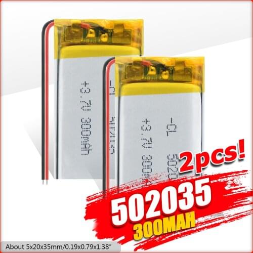 New 1/2/4 Pieces 502035 3.7V 300mAh Polymer Lithium Battery Point Reading Pen Recorder Lighter Fan Container Battery
