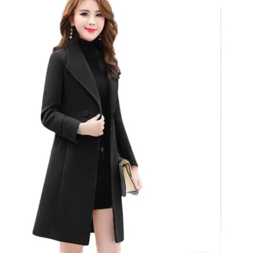 2020 New Autumn And Winter Woolen Coat Female Long Large Size Thick Women Woolen Jacket Slim Lady Outerwear Women Clothing