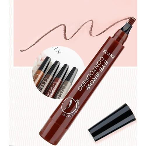 3D Microblading Eyebrow Pen Waterproof Fork Tip Eyebrow Tattoo Pencil Long Lasting Professional Fine Sketch Liquid EyeBrow Pen