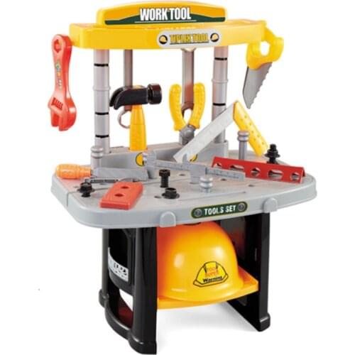 New Pretend Play Tool Toys Boys Carpentry Engineer Plastic Building Tools Tableware Children Educational Set Gift D83