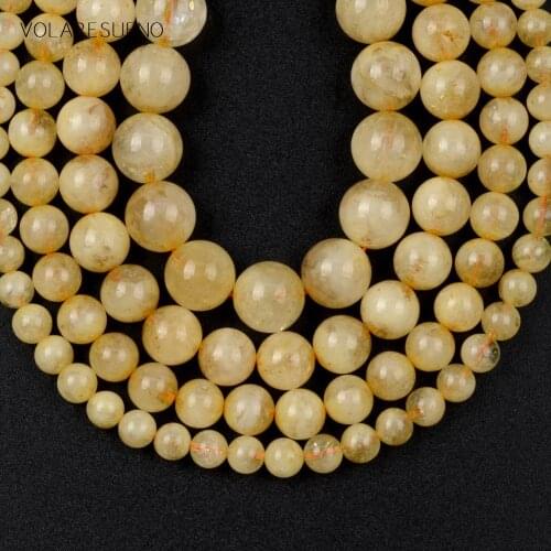 Top Quality Natural Citrines Yellow Quartz Stone Round Beads For Jewelry Making 6mm-12mm Spacer Loose Beads Diy Bracelets 15"