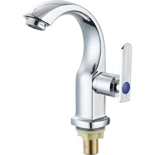 Single Handle Bathroom Basin Faucets Spout Kitchen Single Hole Bath Tap Single Cold Water Tap chrome