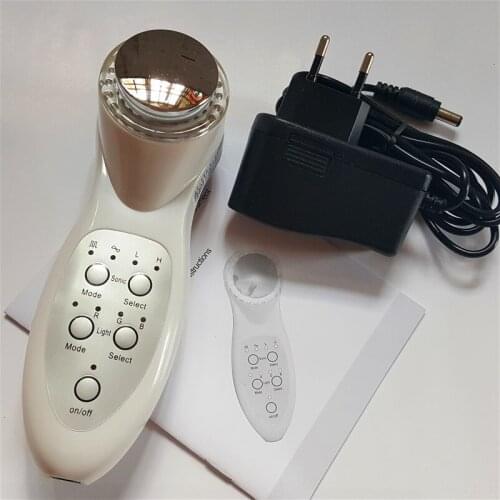 New colour photon & ultrasonic beautiful skin instrument Portable Facial Face Skin Care Machine Cleaner Massager with retail box