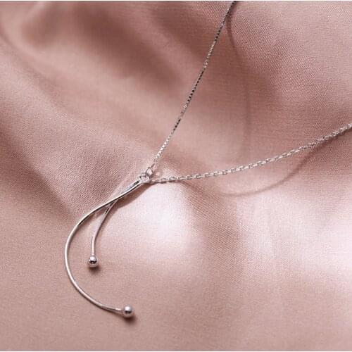 Simple Tassel Pendant Asymmetric Necklace Fashion Charm Clavicle Choker Silvery Jewelry For Women Wedding Punk Cocktail Party