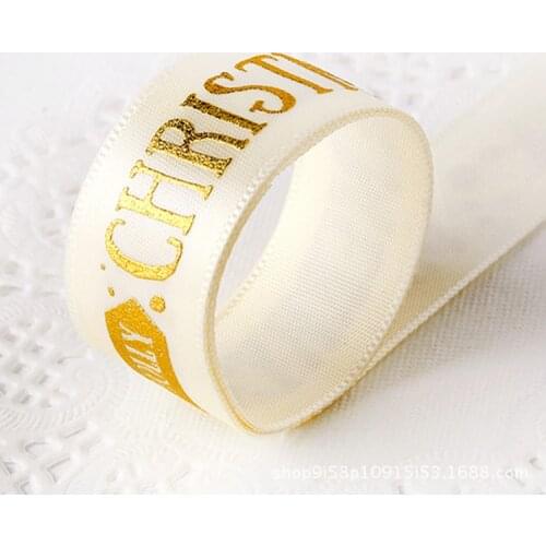 Christmas Red printed Snowflakes glitter hollow ribbon 25yards Ribbons DIY handmade wedding gift wrap