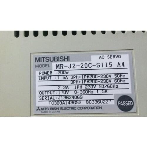 Servo driver MR-J2-20C-S115 A4 , Used one , 90% appearance new , 3 months warranty , in stock
