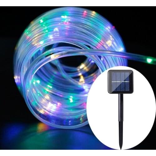 LED Light Garlands Fairy Lights Solar LED Light Outdoor Ribbon Tape Lighting Christmas Night Lights String Garland Festoon Neon
