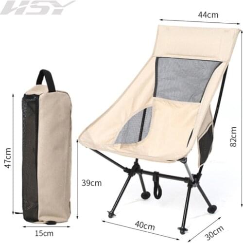 Outdoor Camping Chair Oxford Cloth 7075 Aviation Aluminum Alloy Portable Folding Lengthen Camping Seat Beach Ultralight Chair