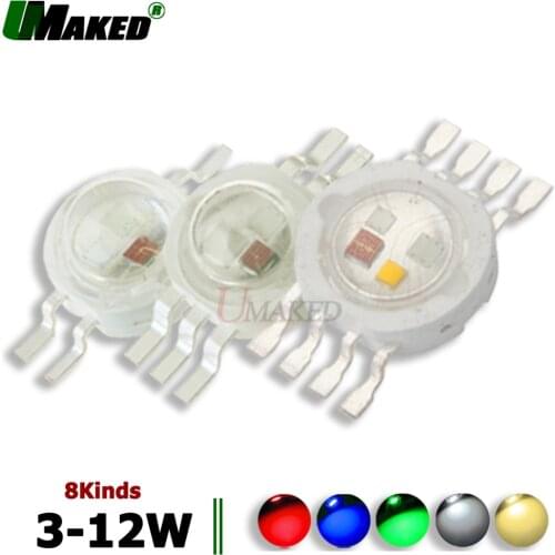 UMAKED High Power RGB LED COB EPILEDS 30mil Light SMD chips RGBW RGBWW Color 1W 3W LED Bulb Spotlight Color full COB Diode free