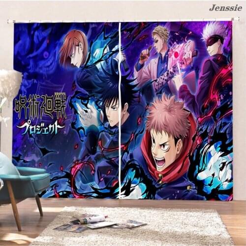 Conjure Back Blackout Curtain 2 Panels Japan Anime 203x160cm Window Drapes For Living Room Cartoon Custom Home Window Treatments