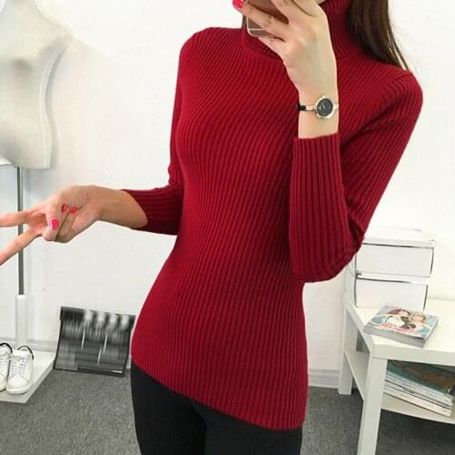 Turtleneck Thick Warm Autumn Winter Knitted Women Sweater Elegant Casual Slim Fit High Elasticity Soft Female Pullovers Sweater