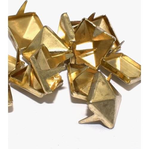 Gold Studs 9mm Nailhead Purse Feet Rivet Pyramid Iron Spike Claw Studs Making Hardware Handbag Craft Leather DIY Accessories