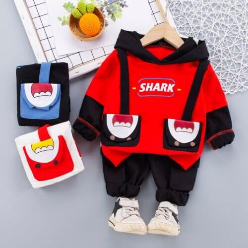 2021 Spring Autumn Toddler Baby Girls Boys Children Clothes Suit Fashion Cartoon Cotton Coat+Pants 2pc Casual suits outfits