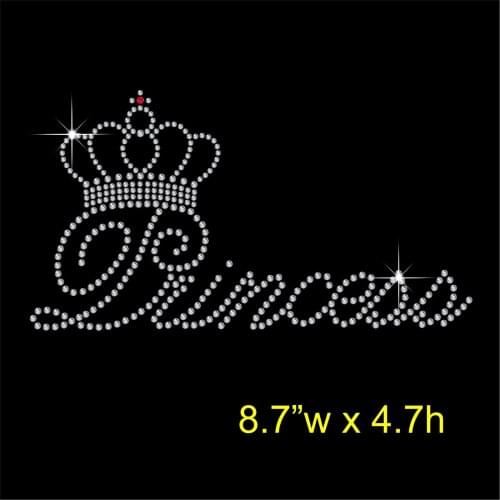 2pc/lot Princess crown transfers design iron on transfer patches hot fix rhinestone transfer motifs fixing rhinestones