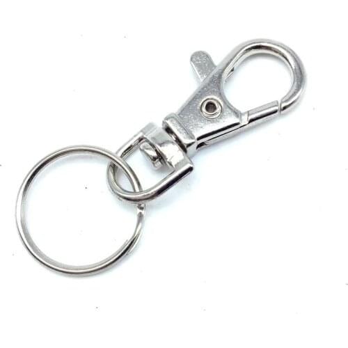 20PCs Lobster Bag Key Rings Silver Tone Keychain 3.8x1.5cm Fashion DIY Accessories For Jewelry Fit Women Men Key Chain
