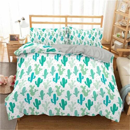 2021 Cactus Bedding Set Plant Bed Linen Sets Bedroom Home Duvet Cover Set Bedding Sets Pillowcase Set Full King Single Queen