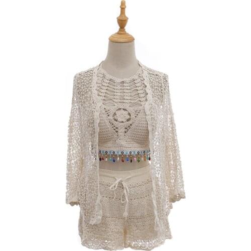 2021 New National Style Weave Sexy Backless Hollow-carved Design Bathing Suit Two Piece Swimsuit Women