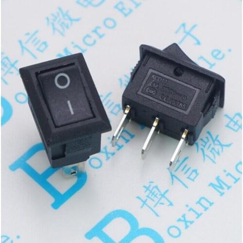 20pcs/KCD11-3P 3 Pin 2 files 10*15 250VAC/3A Rocker switch