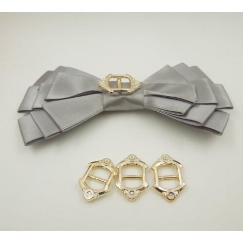 26/17mm,Hole Size 10mm,30pcs W uv plated rose gold no fade ribbon buckles acessories Ribbon Slider Headband Hair Clip DIY