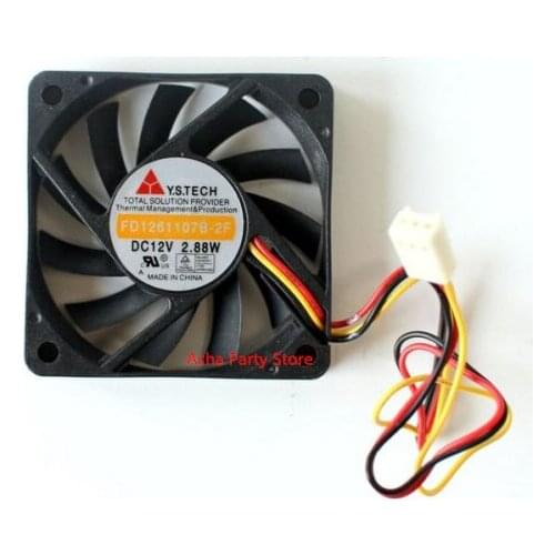3pcs/Lots Y.S.TECH FD1261107B-2F 6010 DC12V 2.88W 3lines 60x 60x10mm axial cooling fan cooler