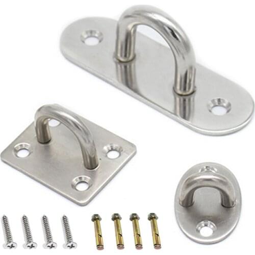 4pcs U-shaped Stainless Steel Thickened Ceiling Hooks Load-bearing Fans Sandbag Hammock Base Ceiling Fixed Hook