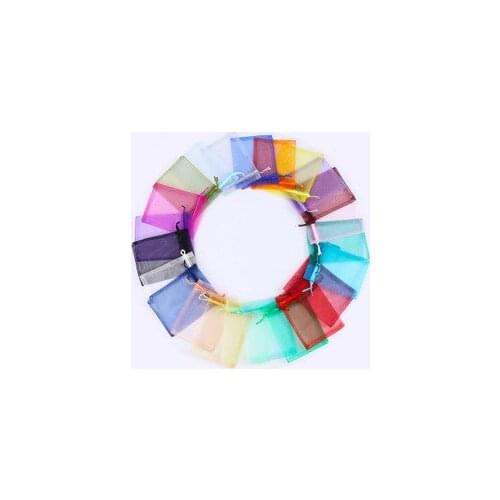 20/50pcs 7x9 10x15 13x18CM Organza Bags Jewelry Packaging Bags Wedding Party Decoration Drawable Bags Gift Pouches