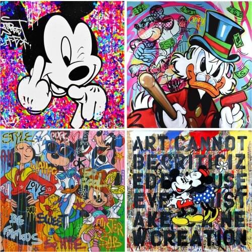 Disney 5D DIY Diamond Painting Graffiti Mickey Brand New Diamond Embroidery Cross Stitch Brand Handmade Gift Decoration Painting