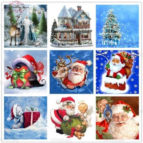 5D DIY Diamond Painting Mosaic Santa Claus Full Square Round Drill Diamond Embroidery Winter Christmas Decoration Gift Wall Art