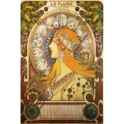 Alphonse mucha best picture poster Home Decoration Canvas Silk Print Stylish Retro Decor Nice Poster 27x40cmLUQI#n672