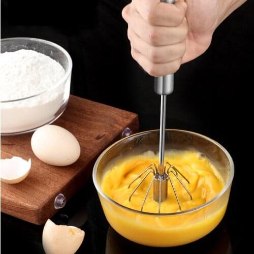 Household Stainless Steel Mini Semi-Automatic Whisk Handheld Cream Whisk Egg Mixer Kitchen Creative DIY Baking Tool Accessories