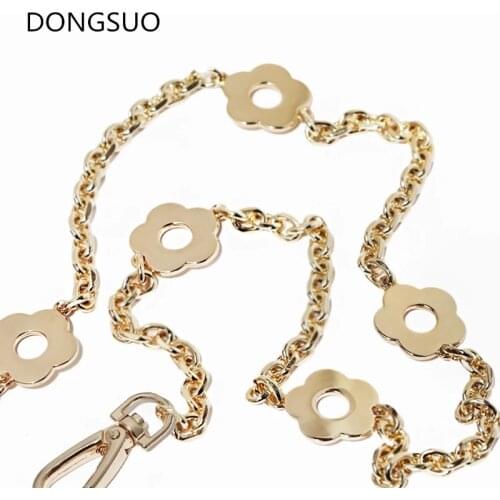 Designer flower chain strap gold metal chain for handbag bag purse parts replacement Accessories Hardware high quality