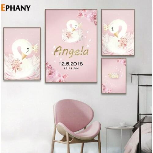 Baby Boy Good Night Moon Star Canvas Painting Nordic Customized Name Nursery Wall Art Kid Bedroom Prints and Posters Picture