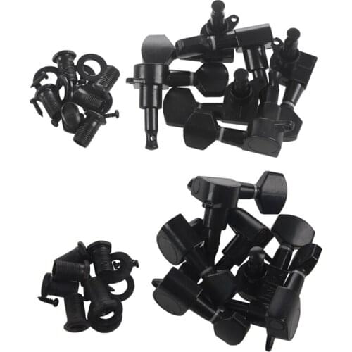Dropship-2set Guitar Sealed Small Peg Tuning Pegs Tuners Machine Heads for Acoustic Electric Guitar Guitar Parts( Black 3R3L/6R)