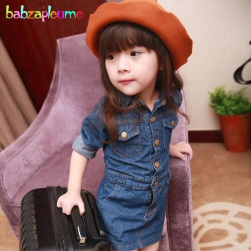 2016 Autumn New Design Baby Girls Denim Dresses Long Sleeve Fashion Children Girl Party Dress Kids Princess Dress Clothing A018