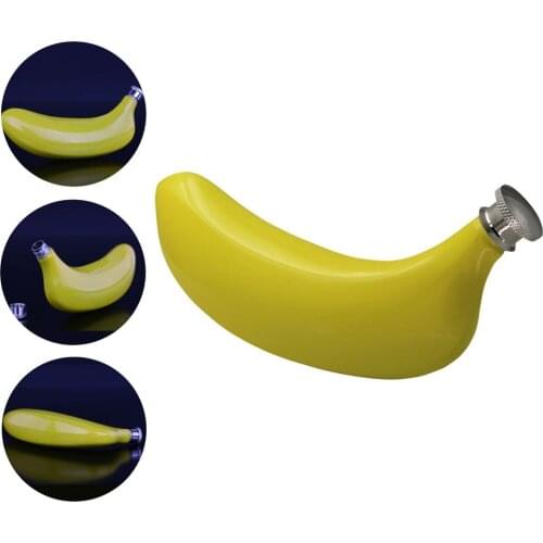 New Mini 5oz 304 Stainless steel Whisky Bottle Vodka Hip Flask Portable Pocket Liquor Banana Flagon With Alcohol Funnel