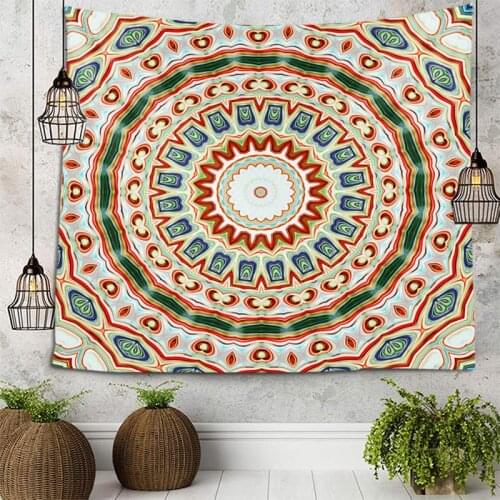 Dreamlike Mandala Tapestry Wall Hanging Sandy Beach Throw Rug Blanket Camping Tent Travel Mattress Bohemian Sleeping Pad
