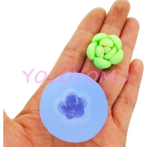 H490YL 22.9mm Succulent Plants Silicone Mold Fondant Cake Decoration Candy Chocolate Resin Clay Art Earrings Necklace Pendant