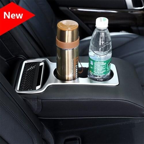 ABS Chrome Car Rear Row Cup Holder Cover Frame Trim For Range Rover Sport 2014 2015 2016 2017