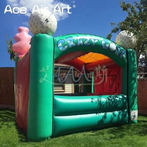 Customized inflatable kiosk bar,concession tent/sale counter with zipper for beach party