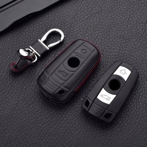 Leather Car Key Cases Key Holder KeyChain Cover for BMW E90 E60 E70 E87 3 5 6 Series M3 M5 X1 X5 X6 Z4 Smart Remote case