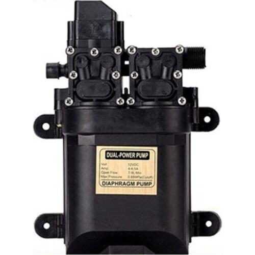 Powerful dual water pump DC 12V 120W high pressure self-priming diaphragm water pump with lawn automatic pressure switch