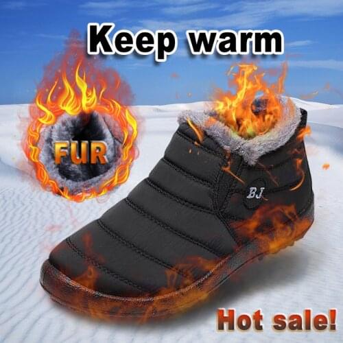 Men Boots Winter Plus Size Men Shoes Warm Fur Snow Boots Plush Inside Shoes Black Winter Boots For Men Waterproof Mans footwear