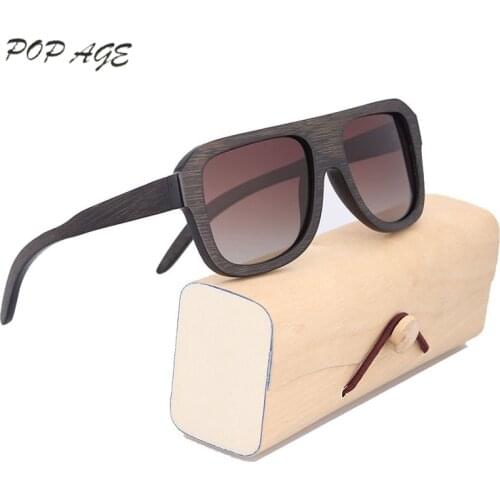 Brand New Men Bamboo Sunglasses Aviador Design Grid Wood Sunglasses Orange Mirror Polarized Retro Mens Sun Glasses GB056