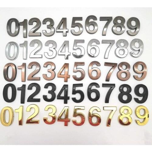 50mm Modern Door Number Plaque 3D Digits 0-9 Door Plate Sticker Sign For Hotel Bar House Address Street Gate Number Home Decor