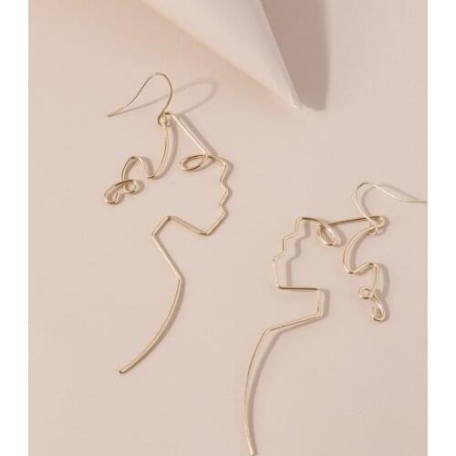 New fashion 2020 irregular simple abstract Big Dangle Earrings for Women Alloy line Long earring Party jewelry Accessories Gifts