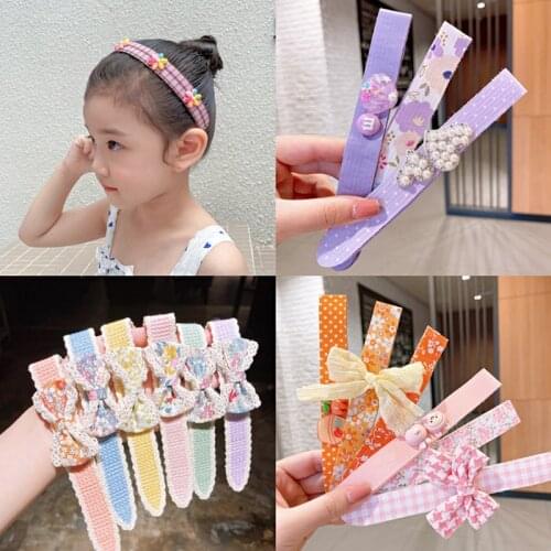 New Girls Bow Hairbands Velcro Hair Accessories Hair Bands Post Baby Headband Hairpin Bangs Posted Broken Hair Holder Headdress